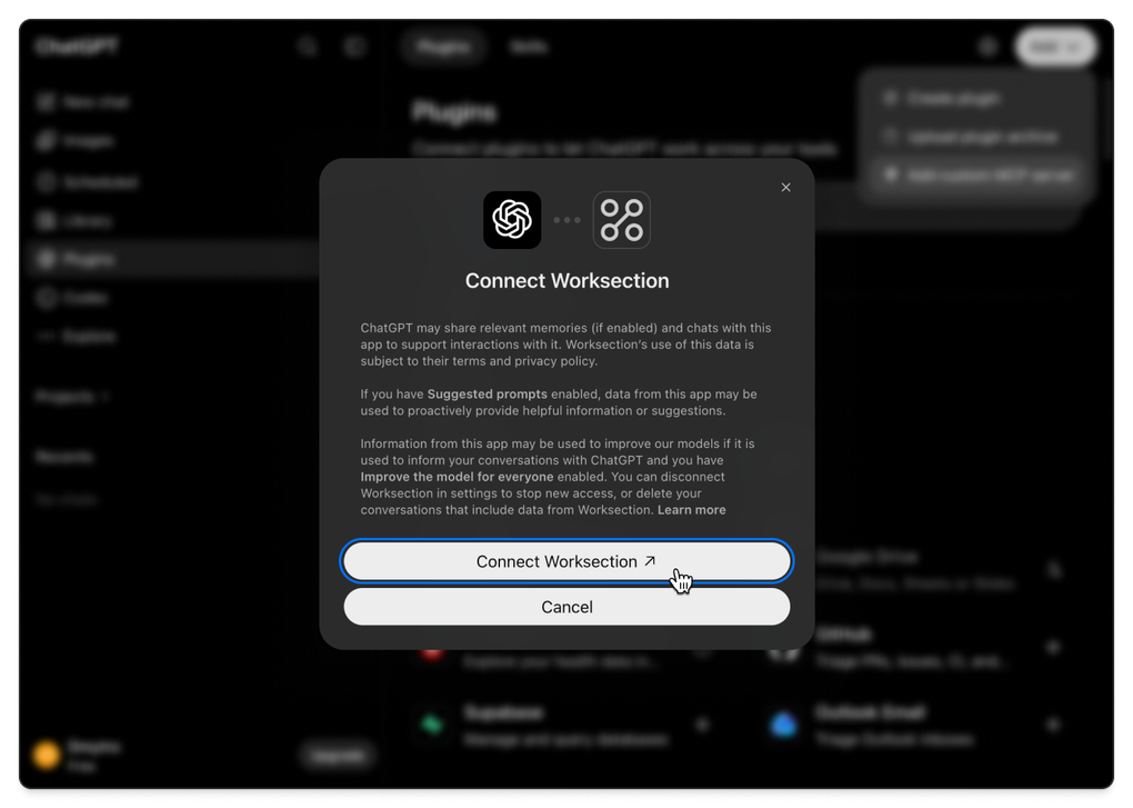 ChatGPT: Create as a plugin